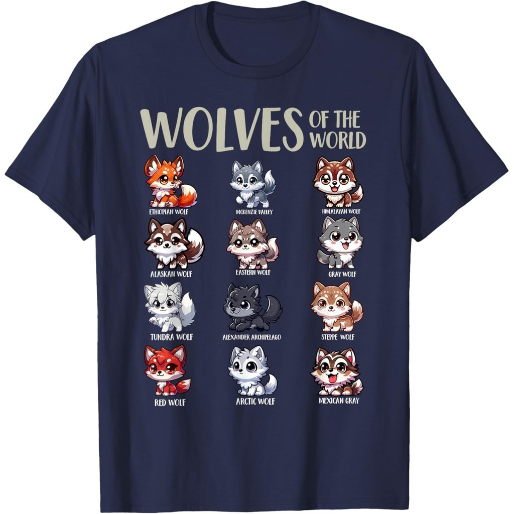 Chibi Wolf Wolves Animals Of The World Wolf Lover T-Shirt Mans