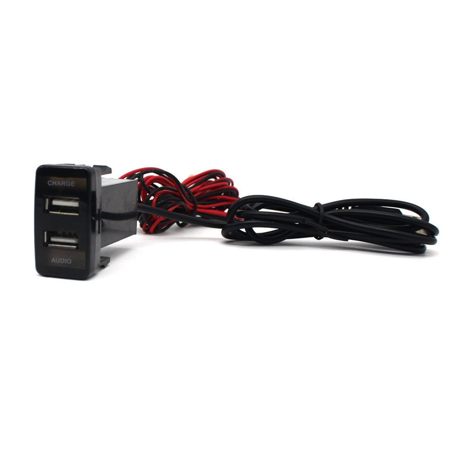 รถ LED Dual USB Charger + พอร์ตเสียงสําหรับ Toyota FJ Cruiser 2007-2011 09