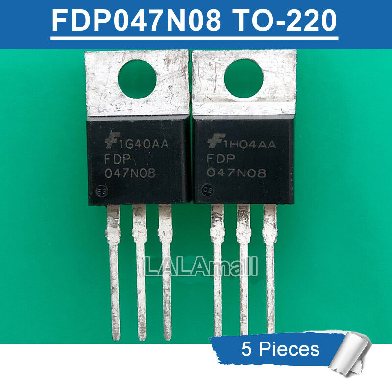 5pcs FDP 047N08 TO-220 FDP047N08 TO220 75V/164A N-channel MOSFET ทรานซิสเตอร์ใหม่ IC