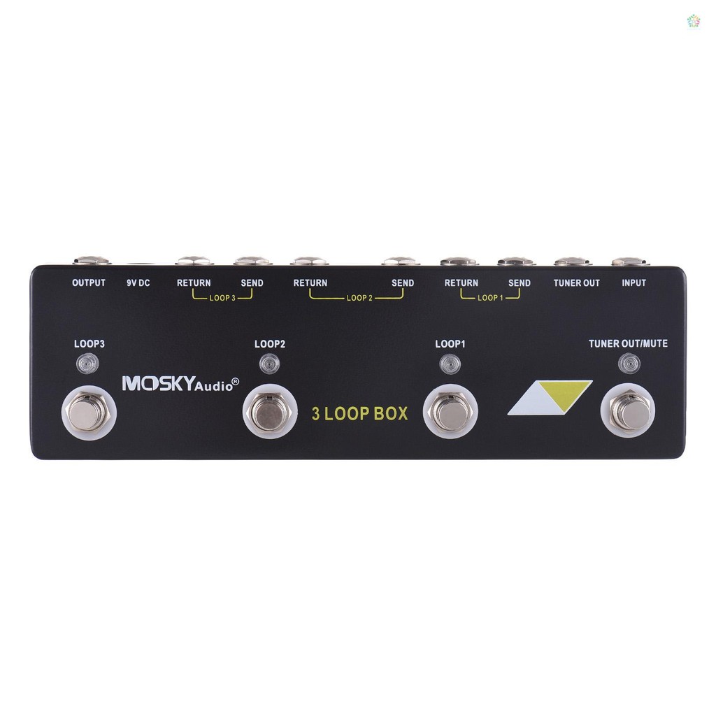 MOSKYAUDIO 3 Loop Box Guitar Effect Pedal with Channel Selection True Bypass Guitar Effects Loop Swi