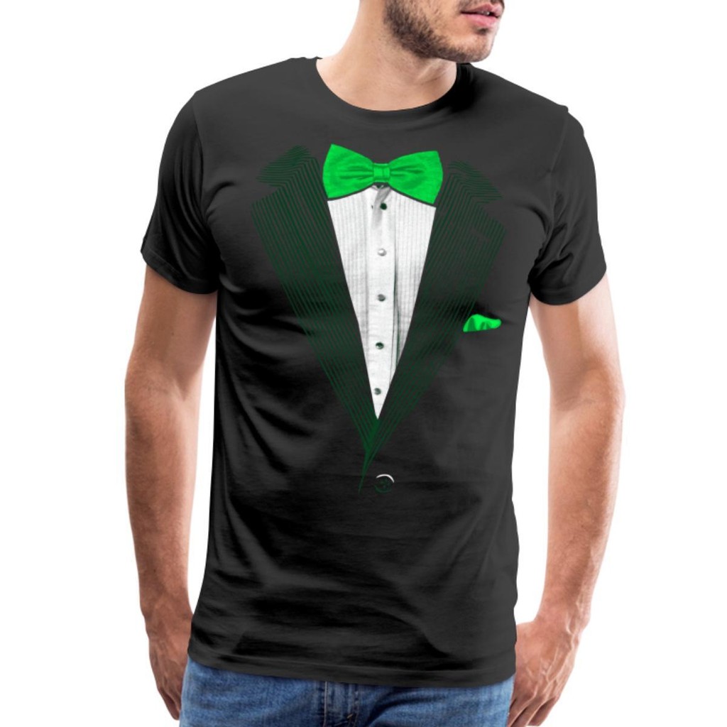 เซนต์. PatrickS Day Green Tuxedo Costume Mens Premium T-Shirt