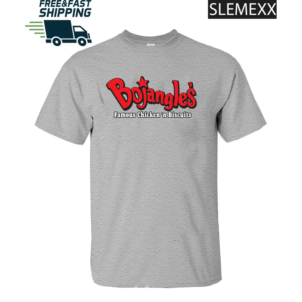 เสื้อยืดผู้ชายลายโลโก้ Bojangles สำหรับคนชอบอาหารเร็ว ขนาด S-2XL