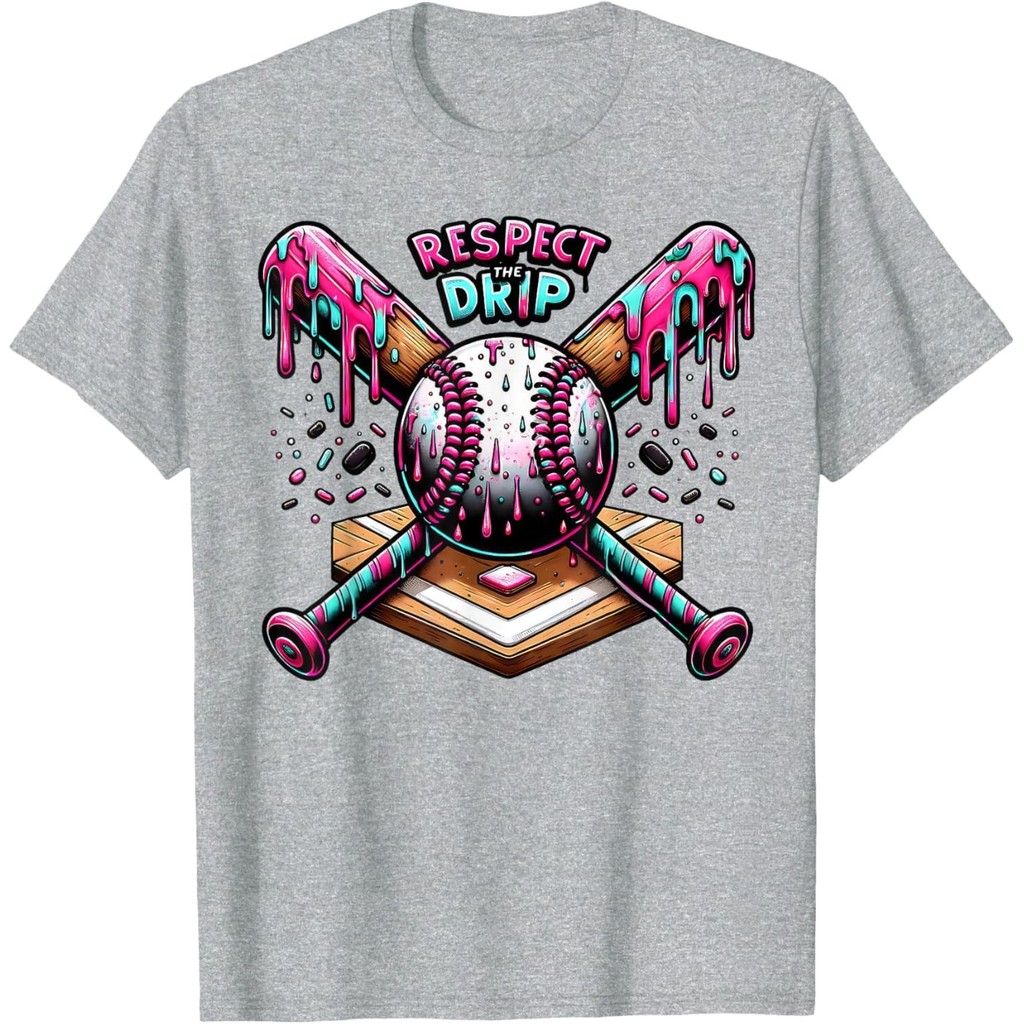 Baseball Drip For Ice Cream Drip Youth Baseball T-Shirt Mans