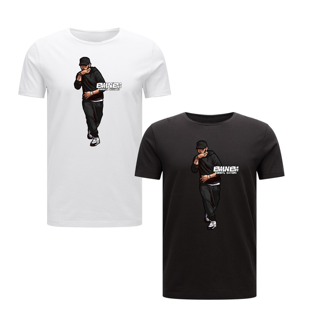 Eminem Graphic Poster Top Retro Hip Hop Rapper Slim Shady เสื้อยืดผู้ชาย