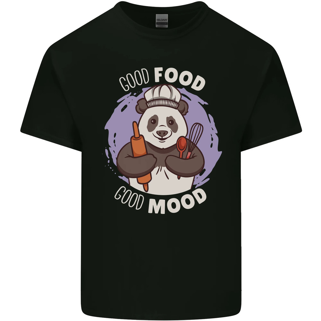 Good Food Good Mood Panda Chef Bbq Tshirt Childrens