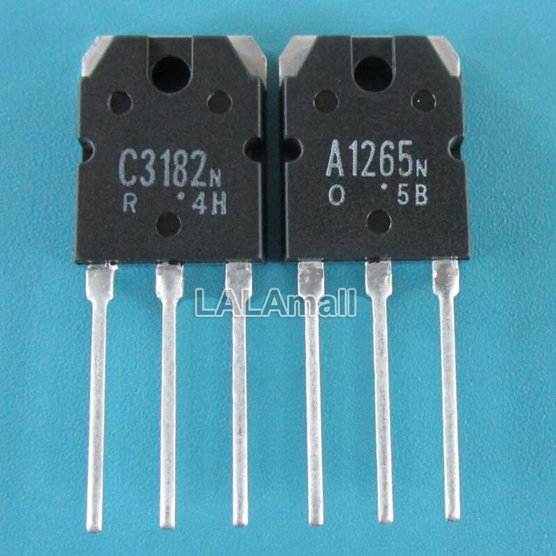 2 คู่ (2 ชิ้น C3182 + 2 ชิ้น A1265) TO-3P 2SC32182 2SA1265 C3182N A1265N TO3P เครื่องขยายเสียงทรานซิ