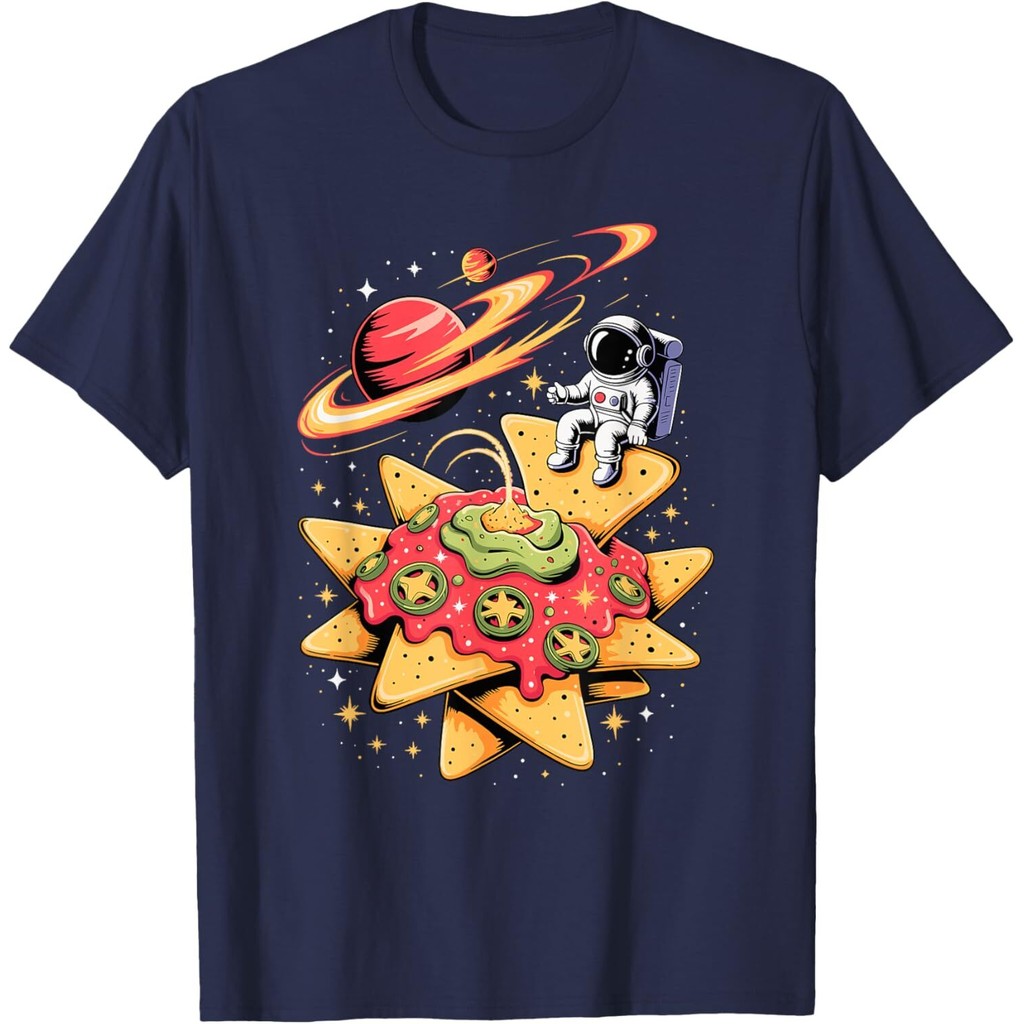 นักบินอวกาศ Space Nachos Planet Stars Galaxy Cinco De Mayo เสื้อยืด Mans