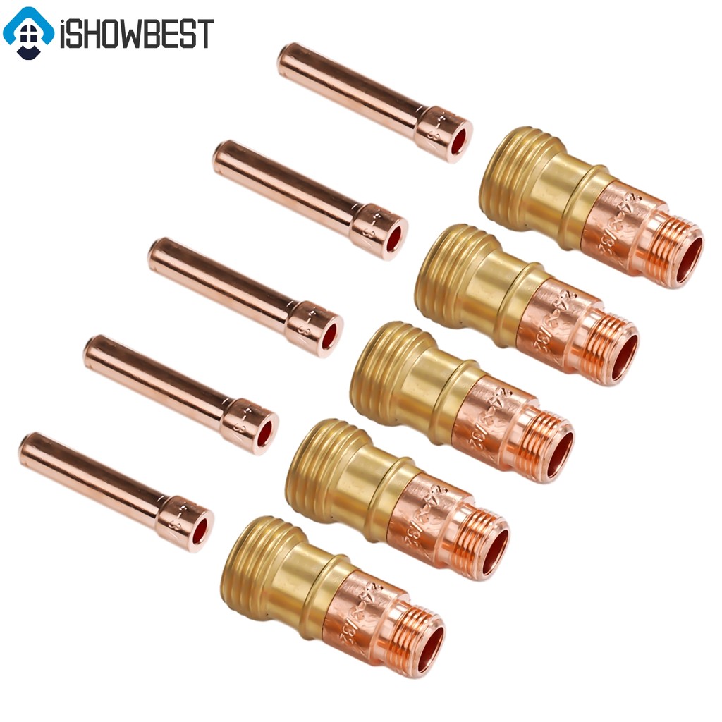 10pcs TIG Stubby เลนส์แก๊ส 17GL332 10N24S 3/32 &TIG Collet Kit DB SR WP 17 18 26