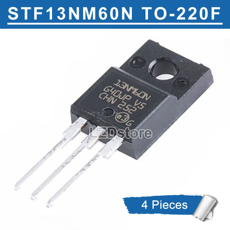 4pcs Original STF13NM60N TO-220F 13NM60N F13NM60N TO220F 13NM60 TO-220 N-Channel 600V/13A MOSFET ทรา