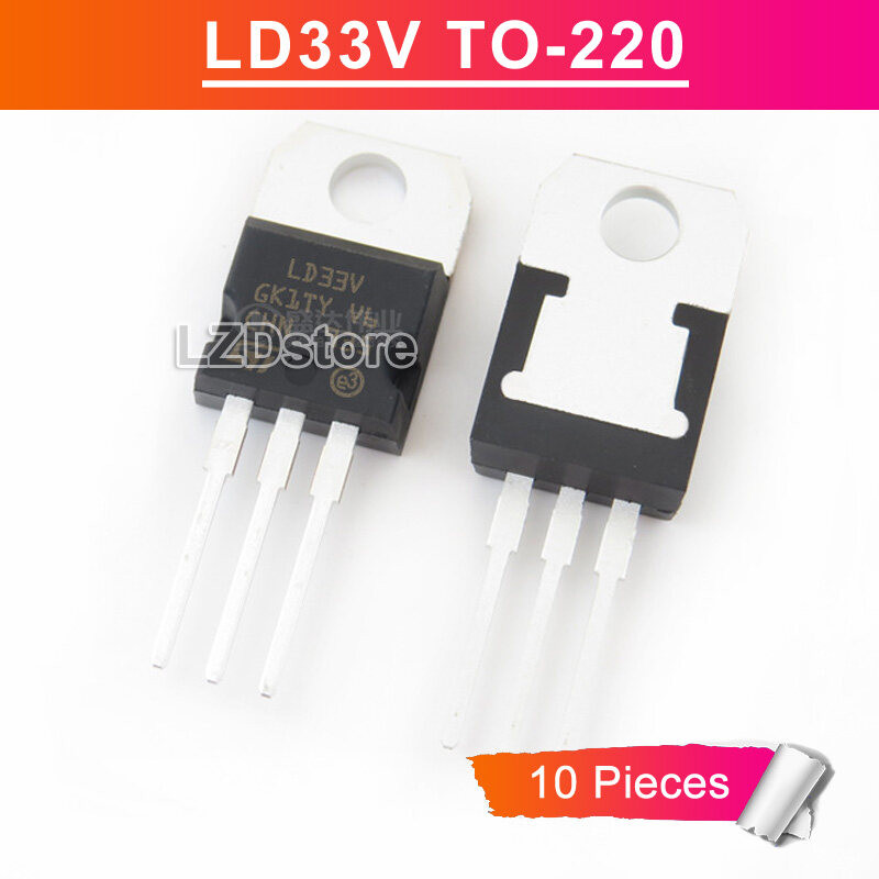 10pcs LD33V TO-220 LD1117V33 TO220 3.3 V/1A บวกแรงดันไฟฟ้าใหม่ IC