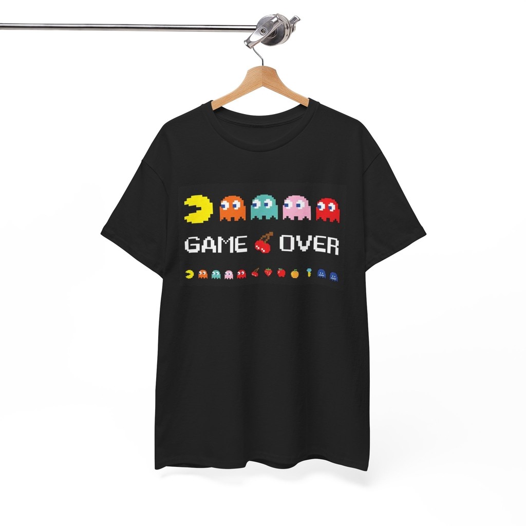 เกม Over Pacman Tshirt Retro Arcade Gaming Graphic Unisex Heavy Cotton Tee