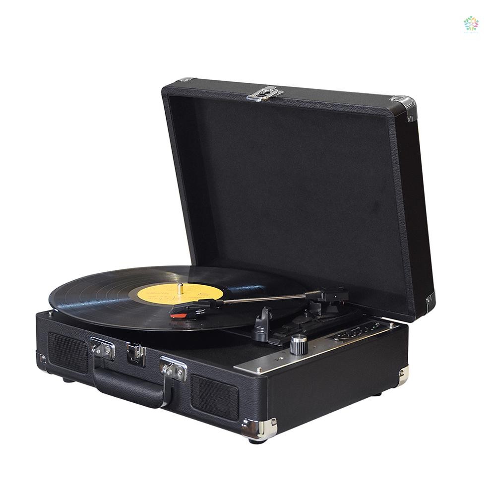 Audioworld Vintage Vinyl Record Player BT Phonograph USB Recording 33/45/78RPM Support for 7/10/12in