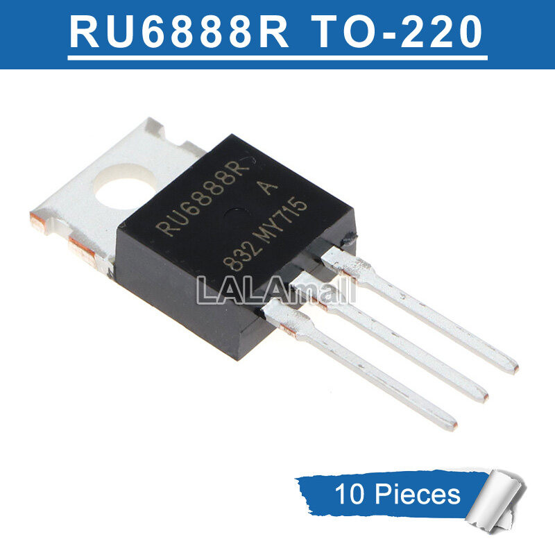 10 ชิ้น RU6888R TO-220 68V/88A MOSFET ทรานซิสเตอร์ใหม่เดิม