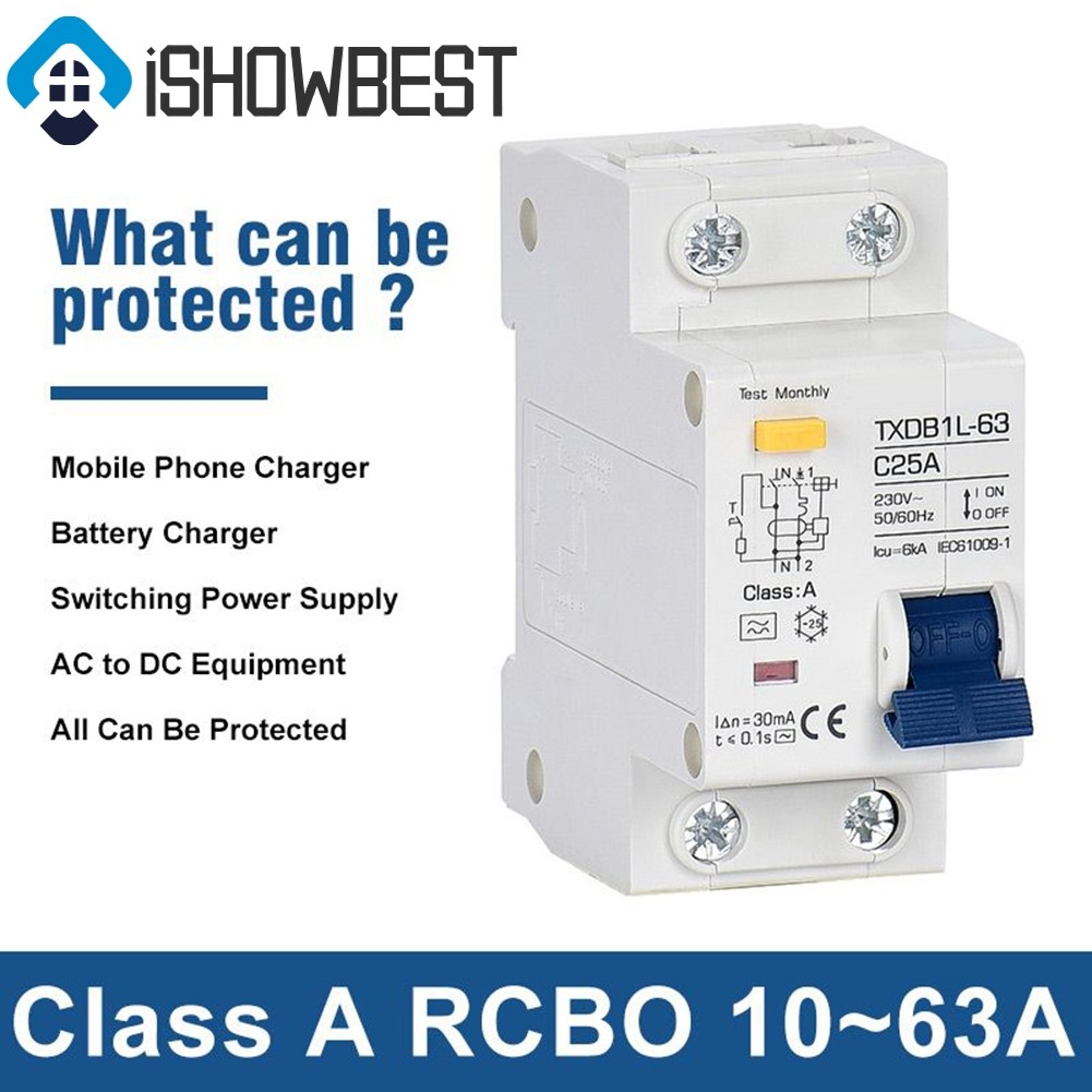 MCB RCCB RCD Type A/AC RCBO DPNL Residual Current Circuit Breaker