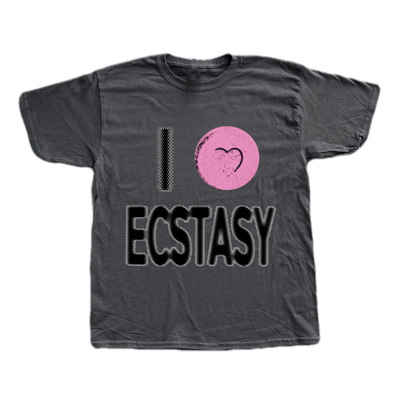 เสื้อยืดยุค Y2K ผ้าฝ้ายเนื้อนุ่ม สไตล์Hip Hop และO-คอสั้นแขนสั้น