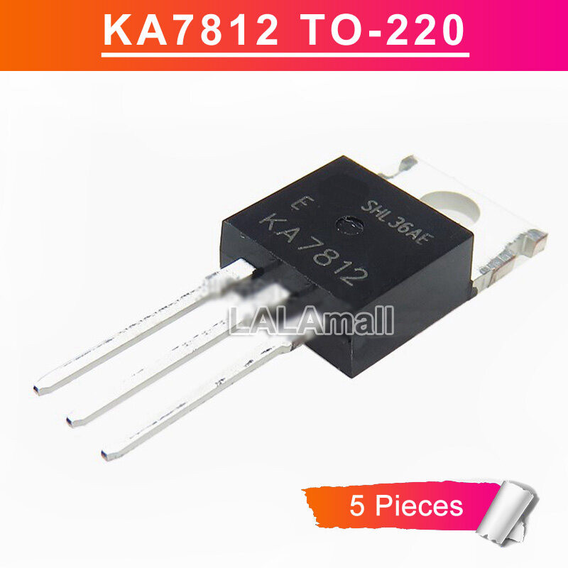 5pcs KA7812 KA7812ETU TO-220 3-Terminal 1A/12V บวกแรงดันไฟฟ้าใหม่ IC