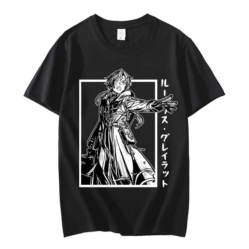 อะนิเมะ Mushoku Tensei Jobless Reincarnation Rudeus Greyrat T เสื้อยืดการ์ตูนชาย