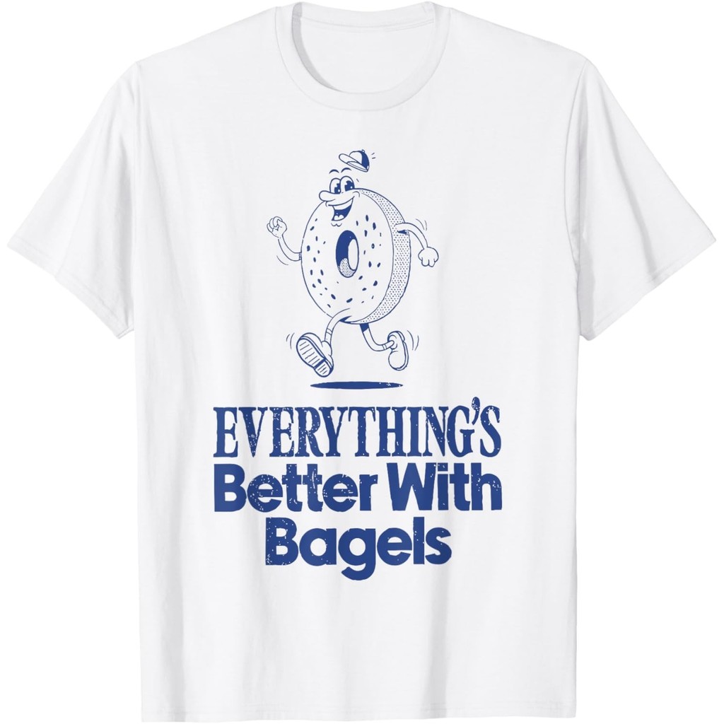 Funny Food Pun Bagel Tee EverythingS Better With Bagels T-Shirt Mans