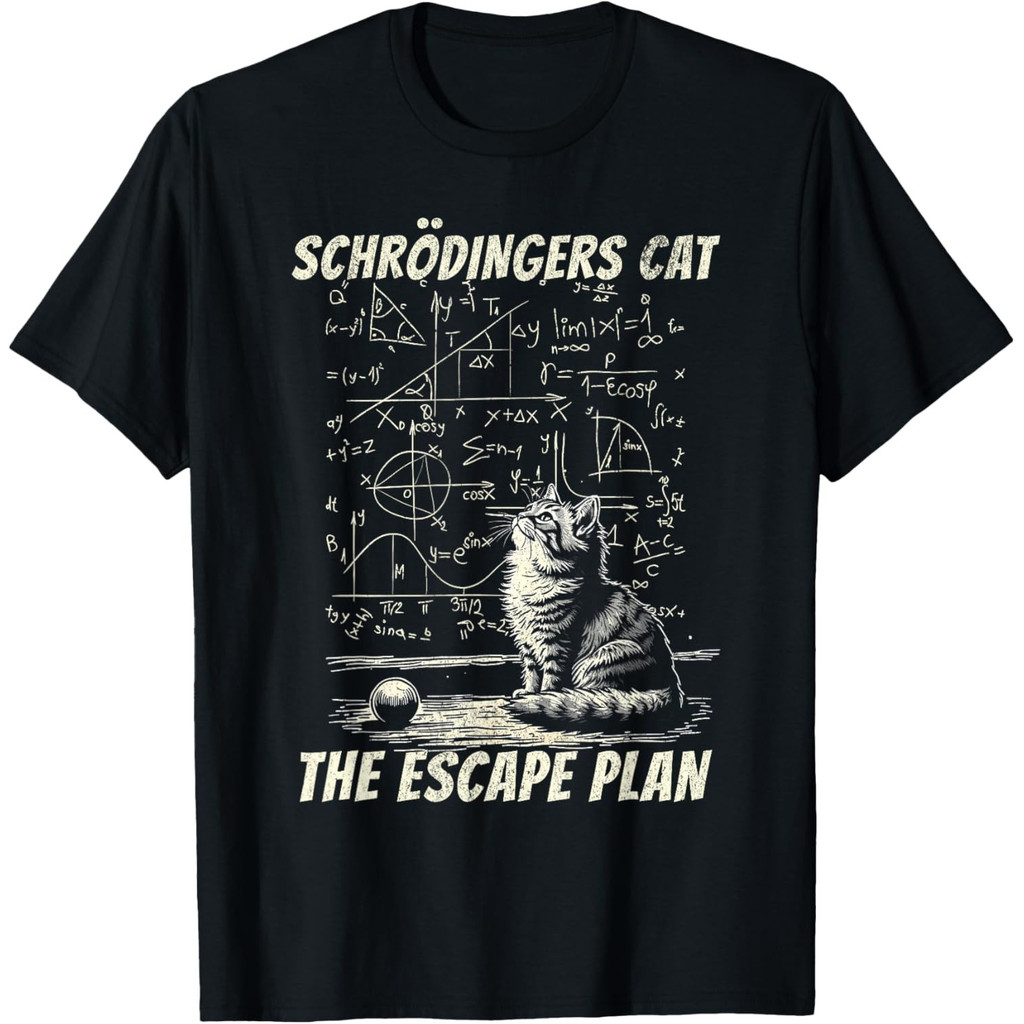 Funny Schrödingers Cat Escape Plan Science Design T-Shirt Mans