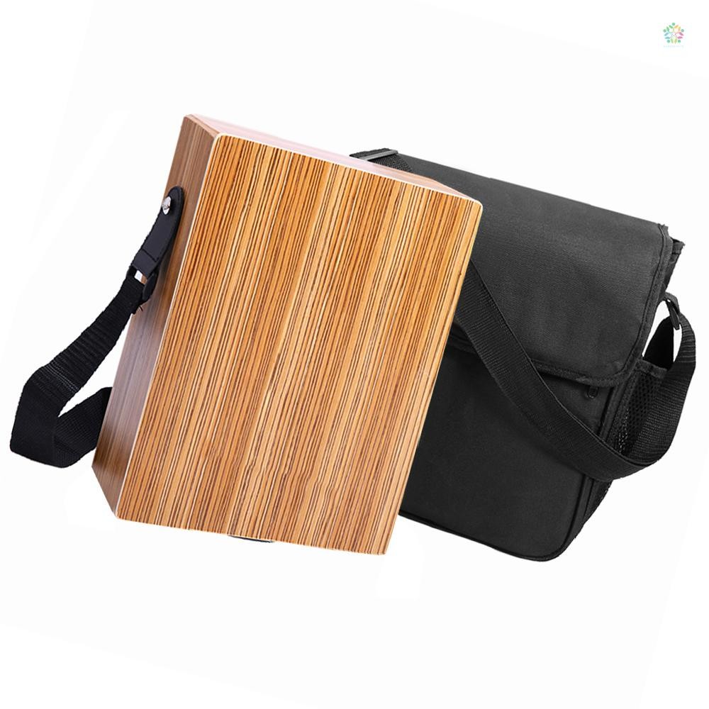 Audioworld Portable Traveling Cajon Box Drum Flat Hand Drum Wooded Percussion Instrument พร้อมสายพกพ