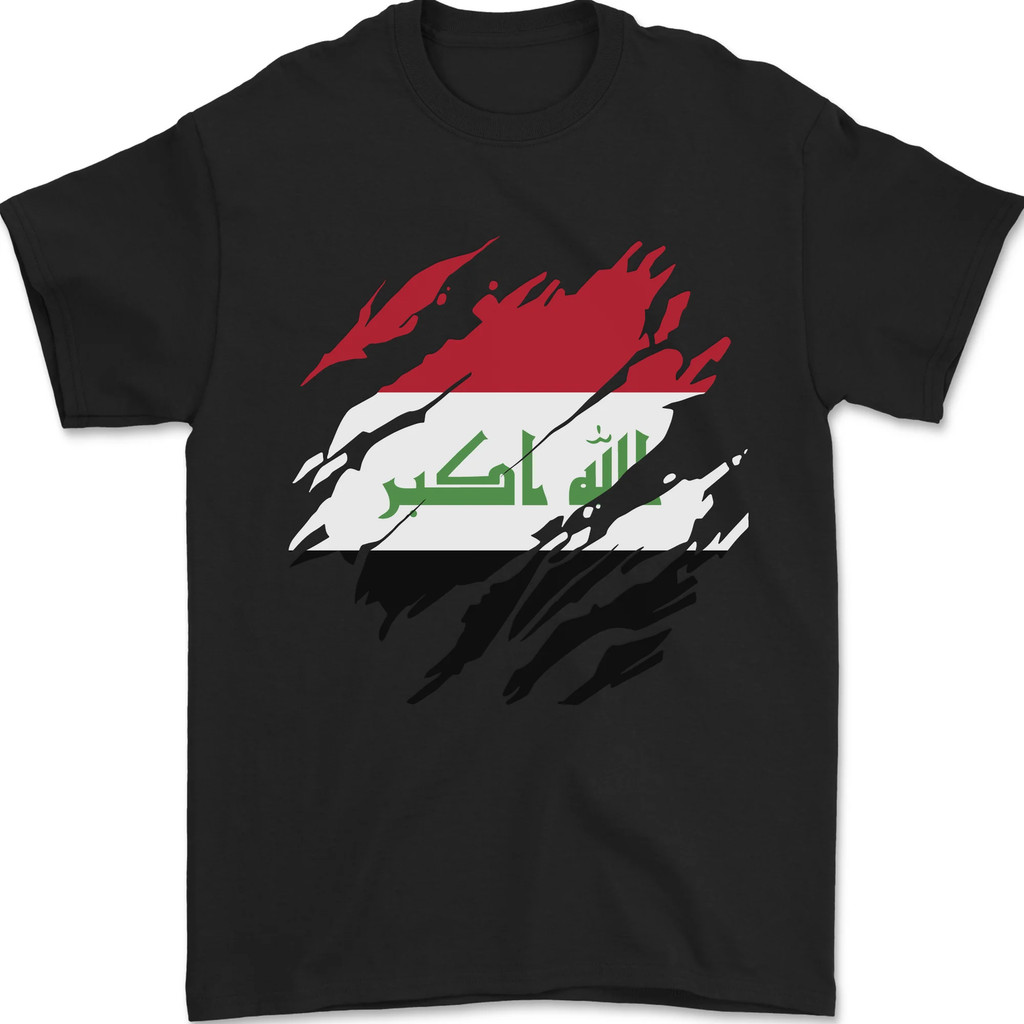 Torn Irac Flag Iraqi Day Football Mens Tshirt