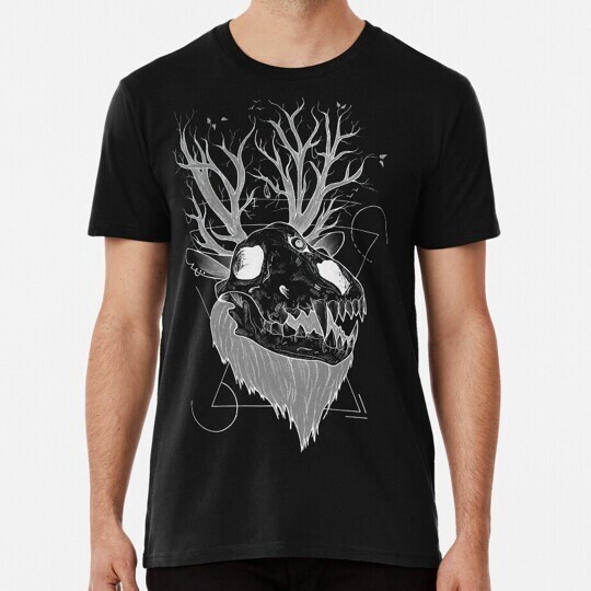 เสื้อผ้าผู้ชายขายดีใหม่ที่โดดเด่นเสื้อยืดสีดํา Harajuku Funny Wendigo