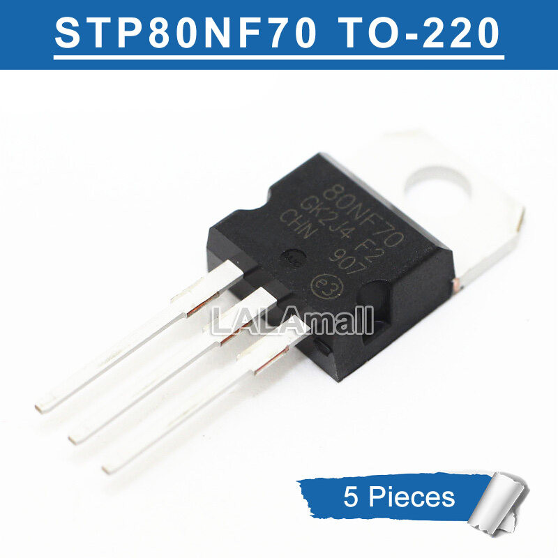 5pcs 80NF70 STP80NF70 TO-220 P80NF70 TO220 N-channel 80A/70V MOSFET ทรานซิสเตอร์ใหม่เดิม