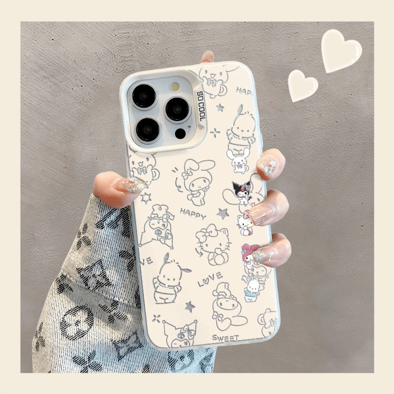 เคส Sanrio สำหรับ Vivo Y17 Y12 Y12S Y30 Y7S Y50 Y100 S10 S10E V23E V23 V25 V27 V29 X60 X70 X80 X90 X100 X200 PRO IQOO 7 9 10 11 12 Z8 Pro ปกเต็มกล้องกันกระแทก