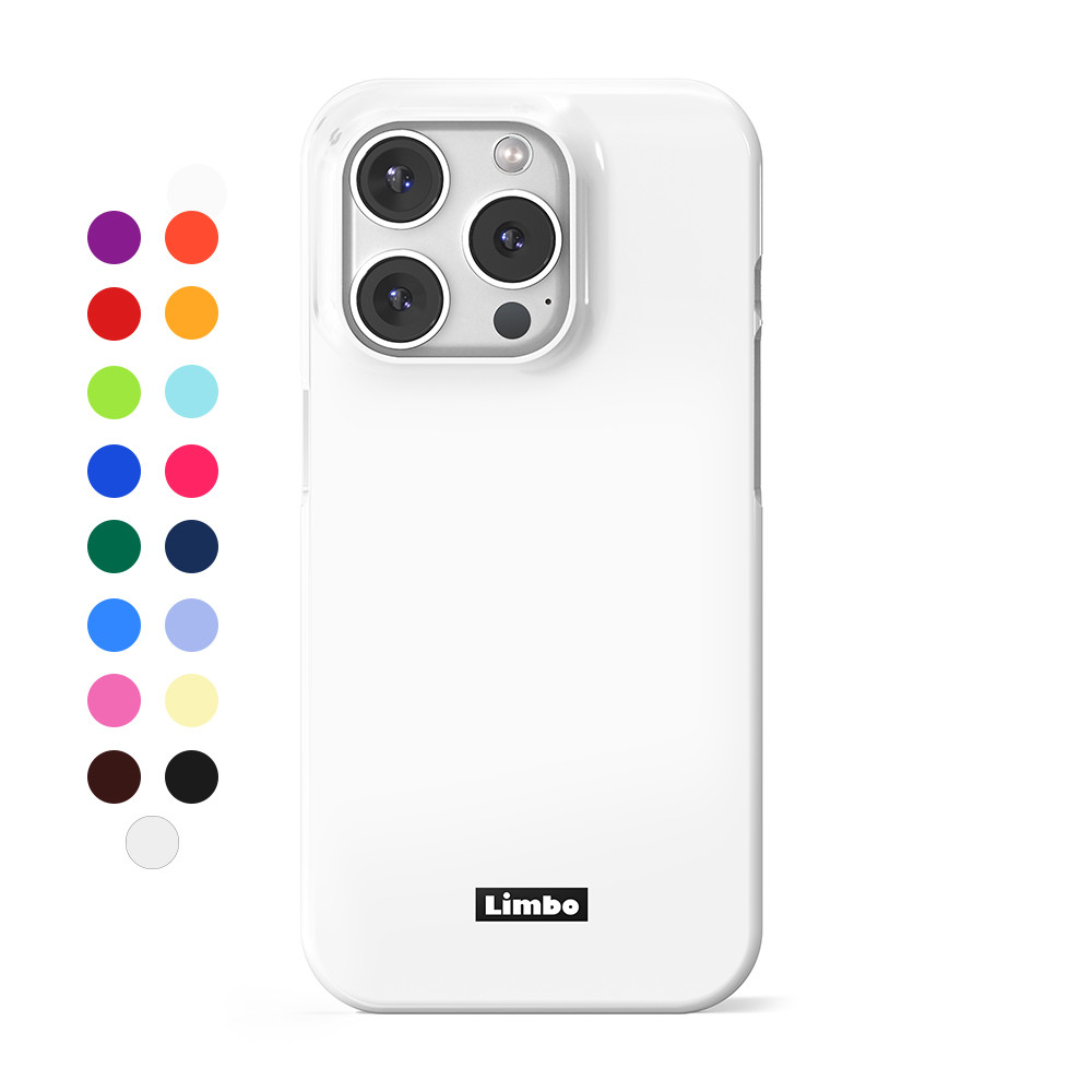 [17 สี] Limbo hard case iPhone 15/15 Plus/15 Pro/15 Pro Max (สีขาว)