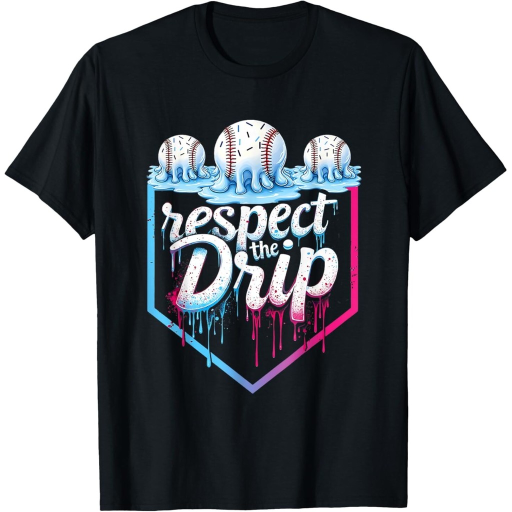 Baseball Drip For Boys Ice Cream Drip Youth Boys Baseball T-Shirt