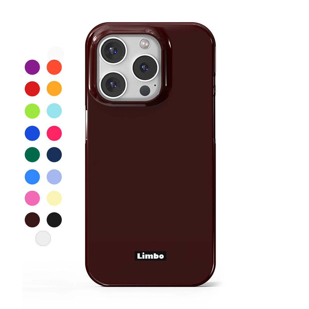 [17 สี] Limbo hard case iPhone 15/15 Plus/15 Pro/15 Pro Max (สีน้ําตาล)