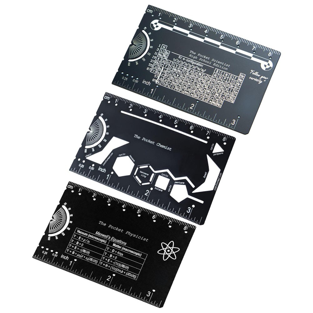 Pocket Small Metal Science Ruler Scale Multitool Metric Imperial Tool Lab Gear
