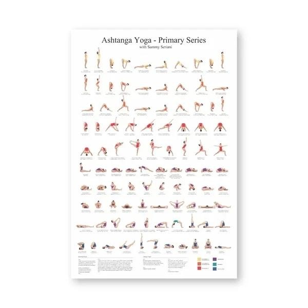 Ashtanga Primary Series Yoga Wall Art พิมพ์ผ้าใบ - ตกแต่งฟิตเนสที่สมบูรณ์แบบสําหรับห้องพักโยคะ, ยิมและของขวัญ - โปสเตอร์สร้างแรงบันดาลใจสําหรับฟิตเนสของเด็กผู้หญิงและ H... ผ้าใบ Gaoming