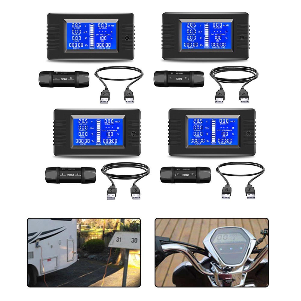 PZEM-015 DC8-120V เครื่องทดสอบแบตเตอรี่ดิจิตอลความจุพลังงาน Impedance Power Tester