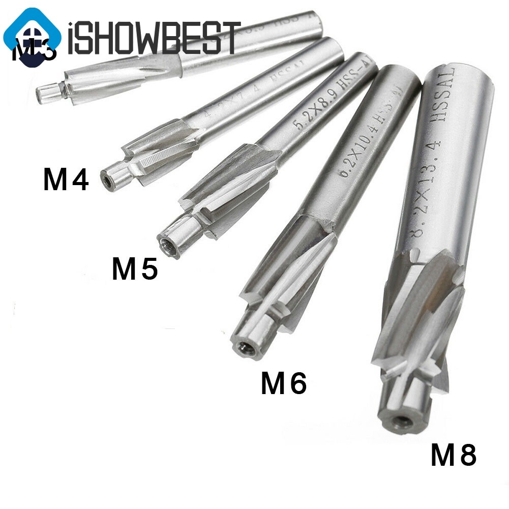 HSS Counterbore End Mill M3-M8 Pilot Slotting Tool เครื่องตัดมิลลิ่งเคาเตอร์ซิงค์