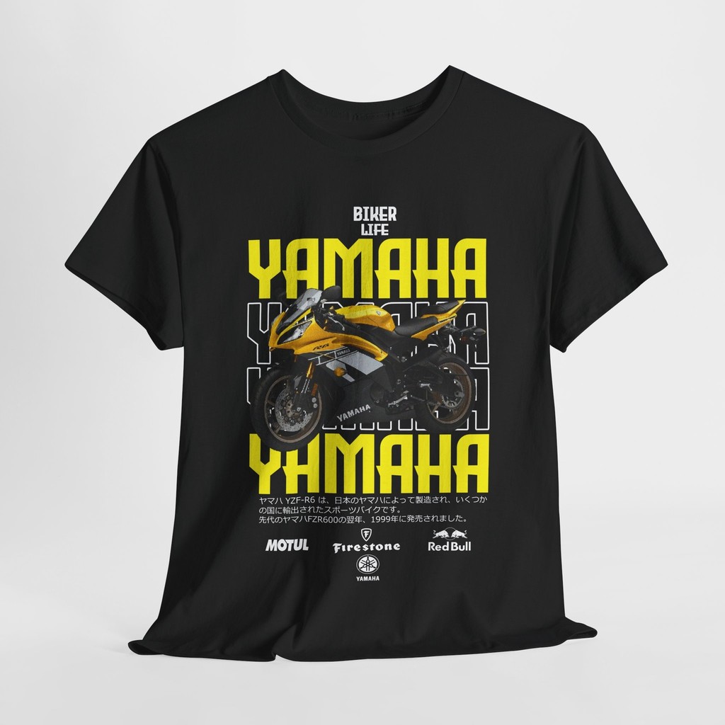 เสื้อยืดบุรุษ Yamaha Yzf-R6 Biker Life Graphic Design เครื่องแต่งกายรถจักรยานยนต์