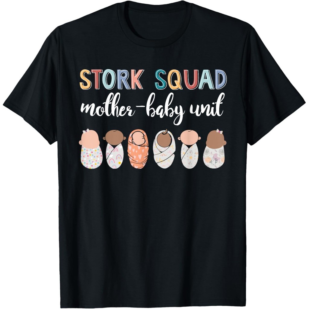 น่ารัก Stork Squad Mother-Baby Unit Nicu Nurse Squad เสื้อยืด