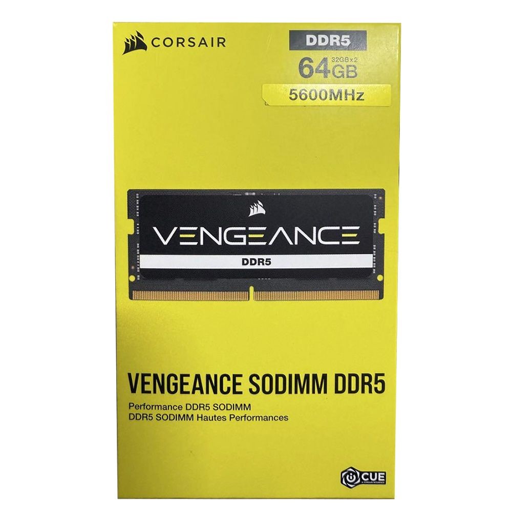 Corsair VENGEANCE SODIMM 64GB (2x32GB) DDR5-5600 CL48 Memory Kit, CMSX64GX5M2A5600C48