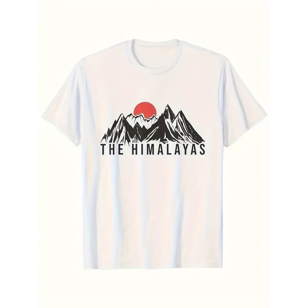 เสื้อยืดลาย Himalayan Mount Everest - ภูเขานุ่มทรงหลวม