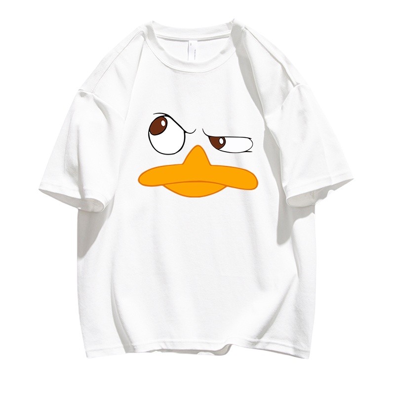 3D พิมพ์ตลกเป็ดการ์ตูนเสื้อยืดแฟชั่นสําหรับผู้ใหญ่และเด็กกลางแจ้งทุกวันแห้งเร็ว streetwear O คอ