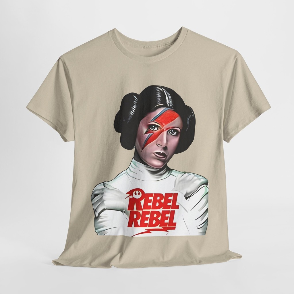 เสื้อยืดผู้ชาย "Rebel Rebel: เสื้อยืดกราฟิกดีไซน์ Princess Leia Bowie สําหรับแฟนๆ"
