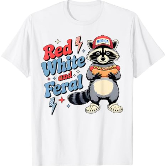 เสื้อยืด Raccoon Funny Raccoon 4th Of July