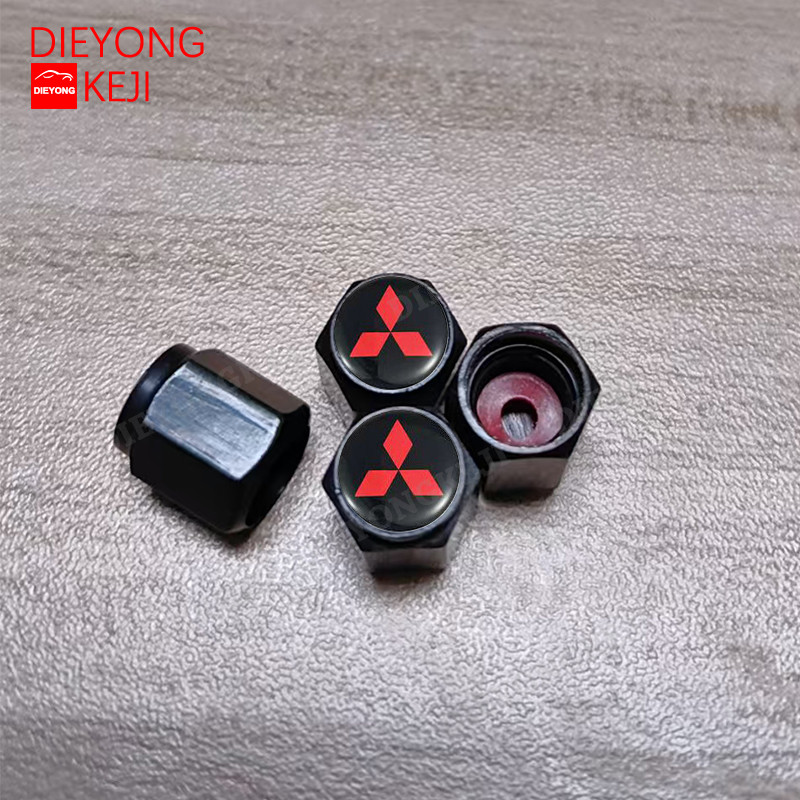 【🌞ส่งไว มีCOD】จุกลมยาง Tire Stem Valve Caps Mitsubishi 1 ชุด (4 อัน) Car Moto Bicycle tyre valve air caps