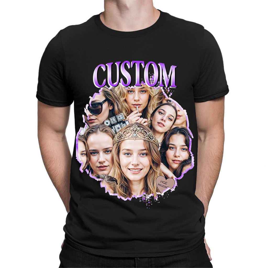 Personalised Your Name & Photo 90S Custom Mens T-Shirts Top#Ta-06 1T9A5