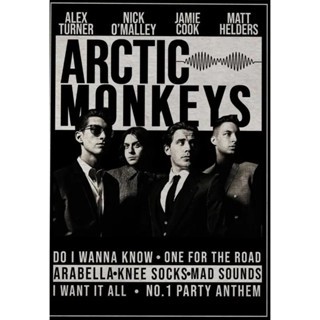 Fine Arts Vintage Art โปสเตอร์ Arctic Monkeys สแกนผ้าใบสําหรับเค้าโครงห้อง