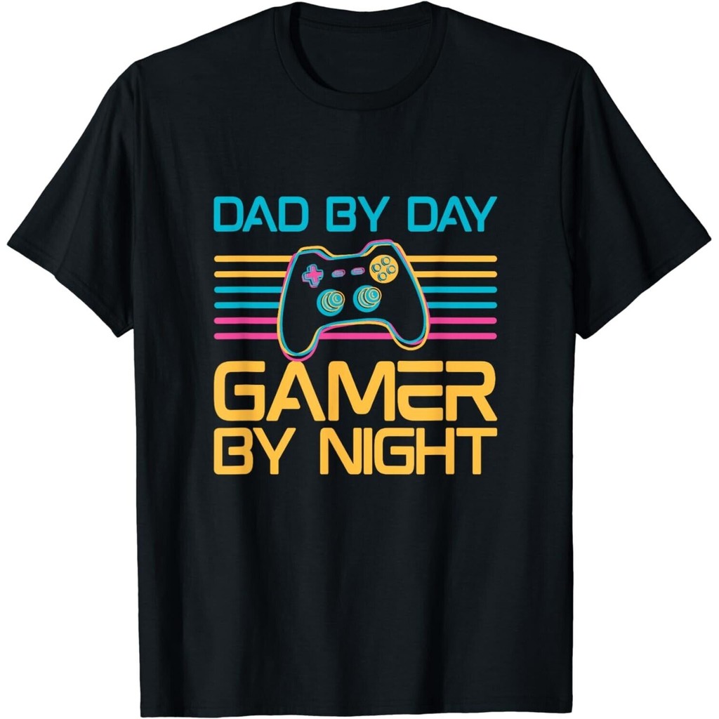 Dad By Day Gamer By Night Video Games Lover Gamer Dad T-Shirt