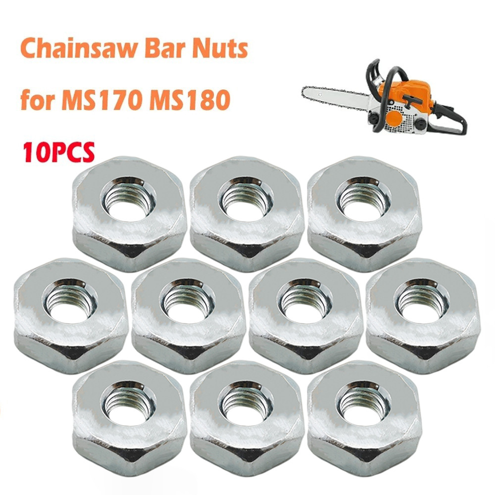 10pcs Chainsaw M8 สกรู Nut สําหรับ MS170 MS180 MS211 MS231 MS251 MS271 MS291 MS362 MS382 MS461 MS661