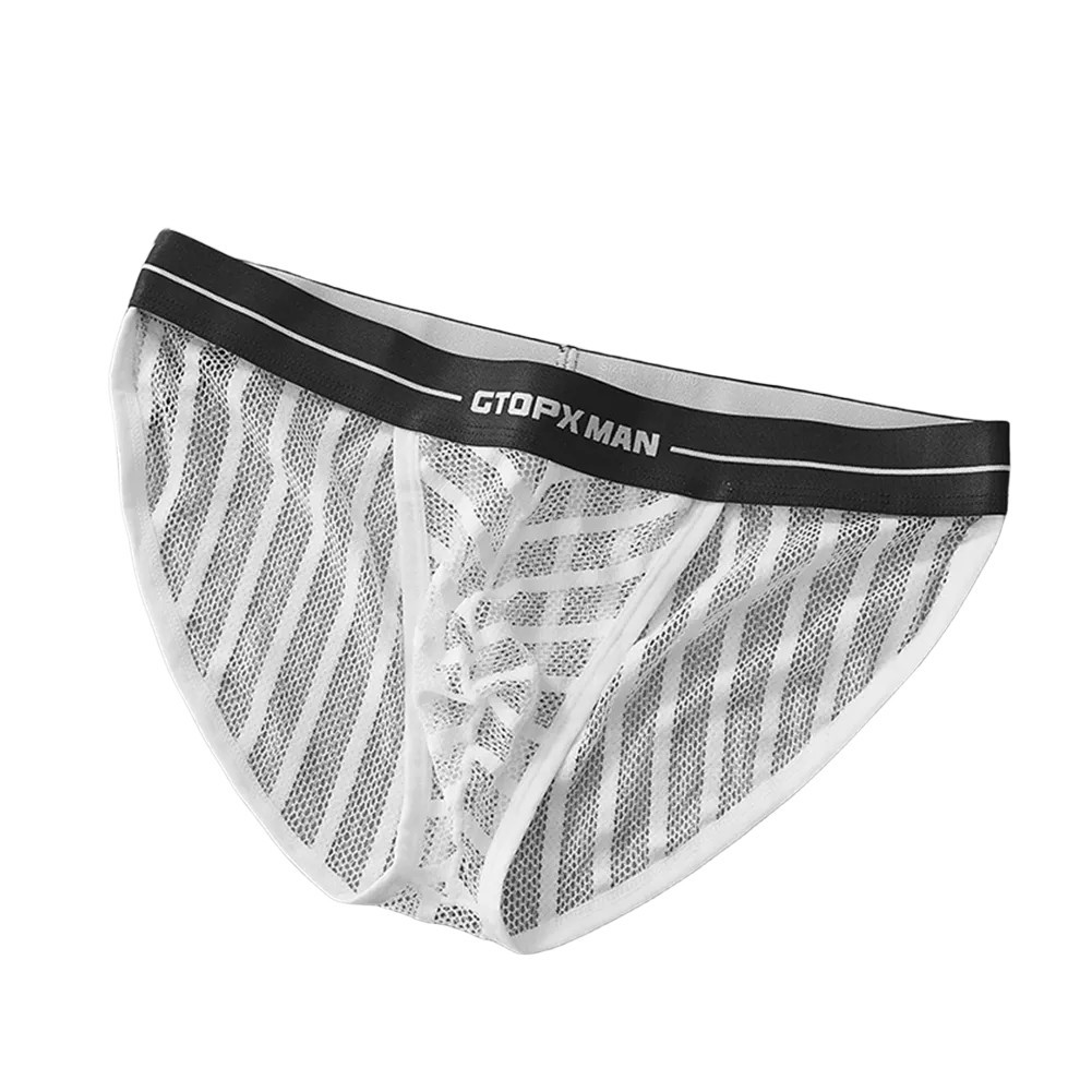 ⭐ ขายดี ⭐ ชุดชั้นในซีทรูกางเกงสำหรับผู้ชาย กางเกงระบายอากาศแบบแนวราบ - รูปที่ 4