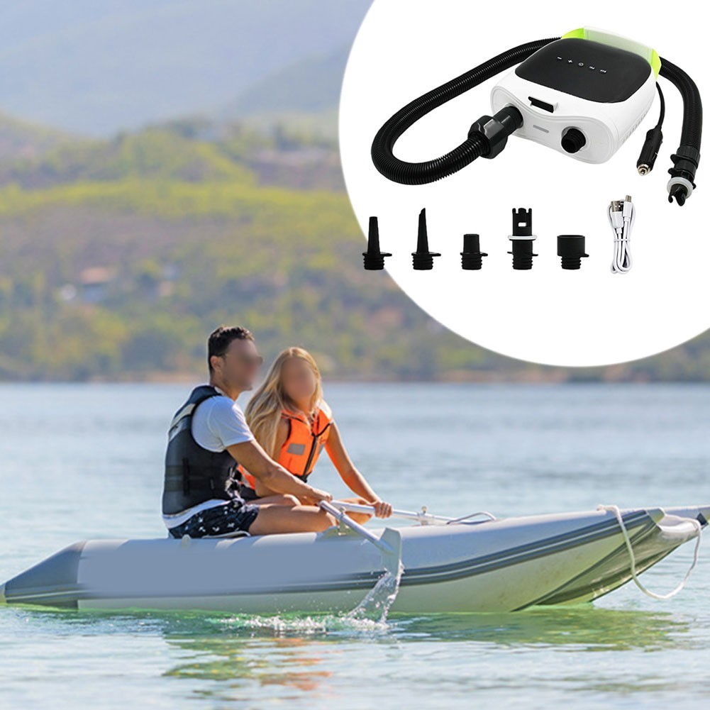 ปั๊มลมไฟฟ้า 20PSI Paddle Board Pump พร้อมหัวฉีด 6 หัวสําหรับ Paddle Boat Mattres