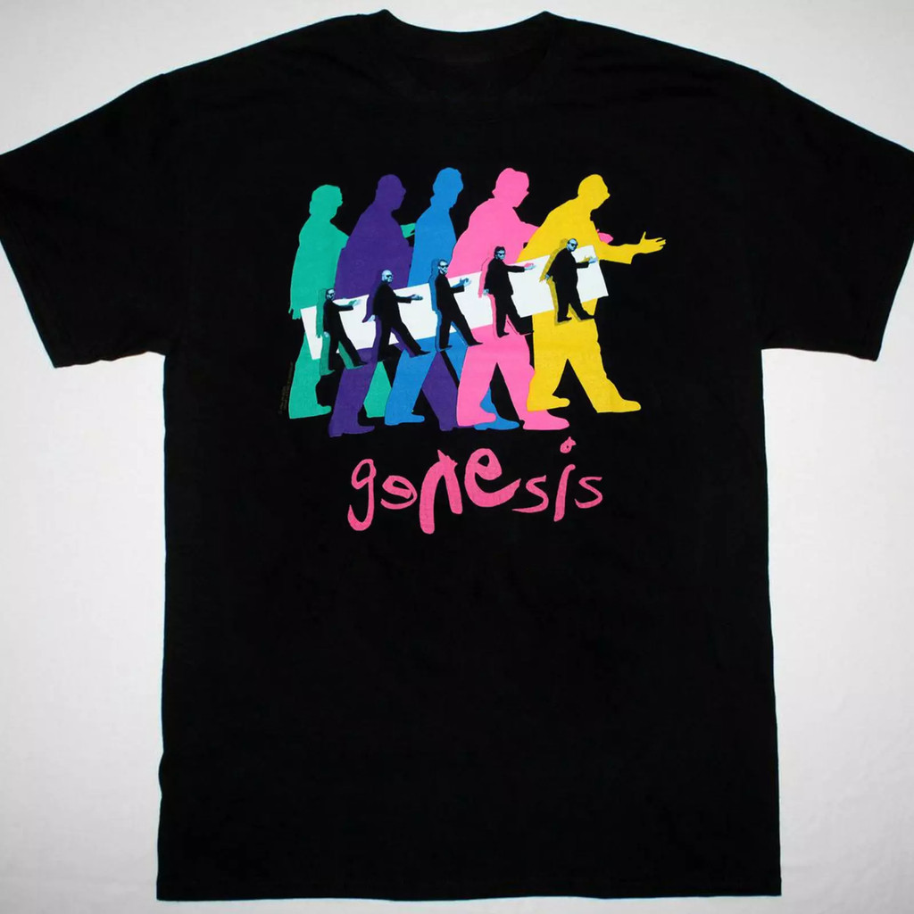 Hot - Genesis Band Men Black Unisex Cotton All T-Shirt Gift Full Size